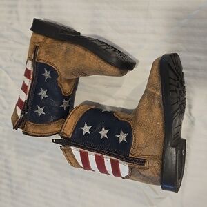 JAMES Toddler Boys USA FlagWestern Boots Size 6D